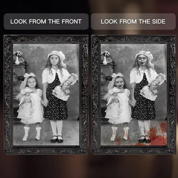 Halloween Decoration Scary Indoor Wall Decor, 3Pack 3D Changing Face Moving Pict - Picture 4 of 7